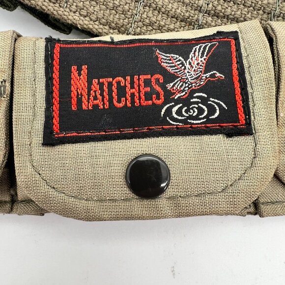 Vintage Survival Belt Compass Matches Knife Pouches Canvas Nylon Tactical Compas - Picture 3 of 16